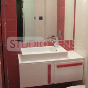 Custom Bathroom Vanity White&Red